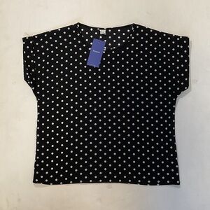 Floral Brand Black Polka Dot Short Sleeve Tee